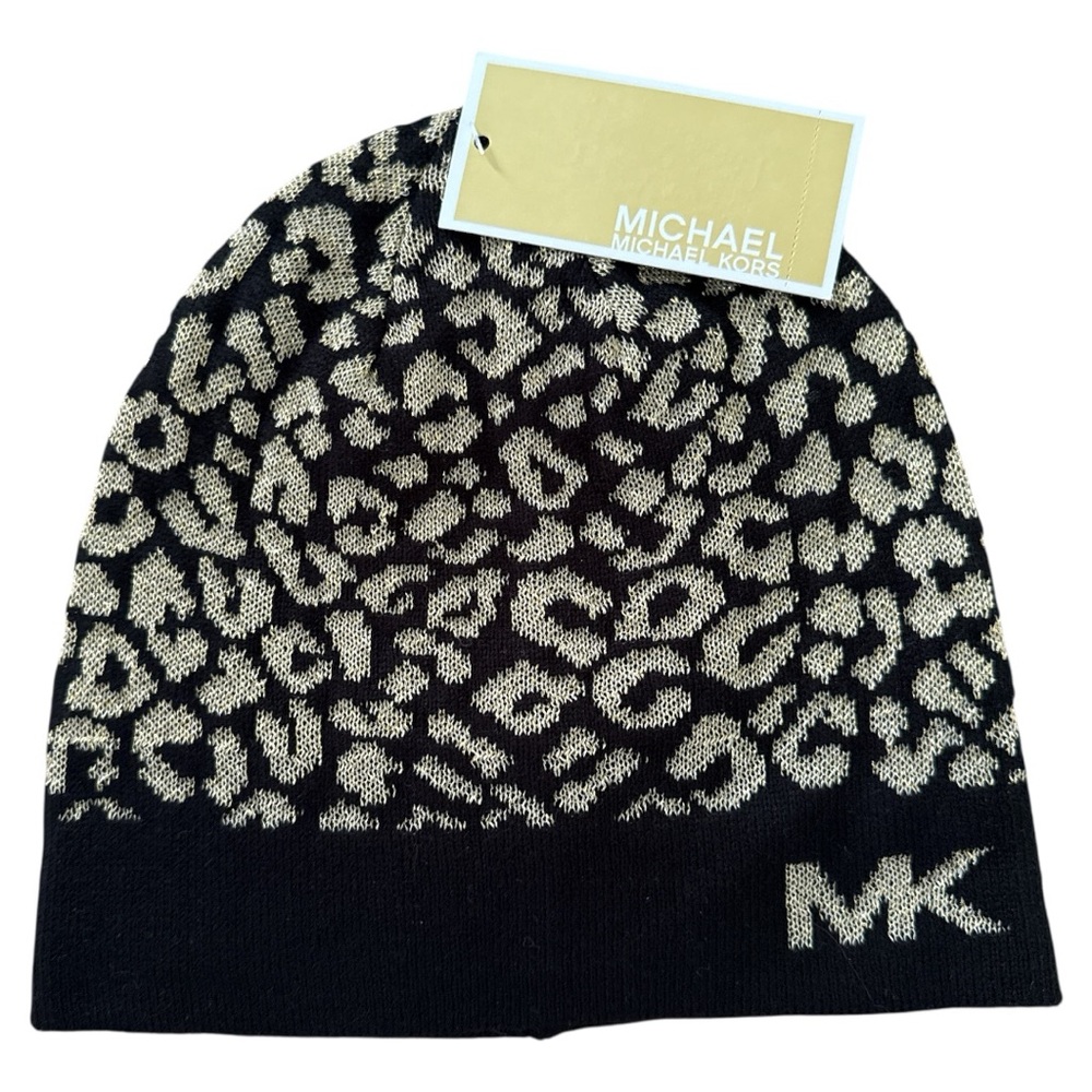 Michael Michael Kors NWT Black and Gold Beanie